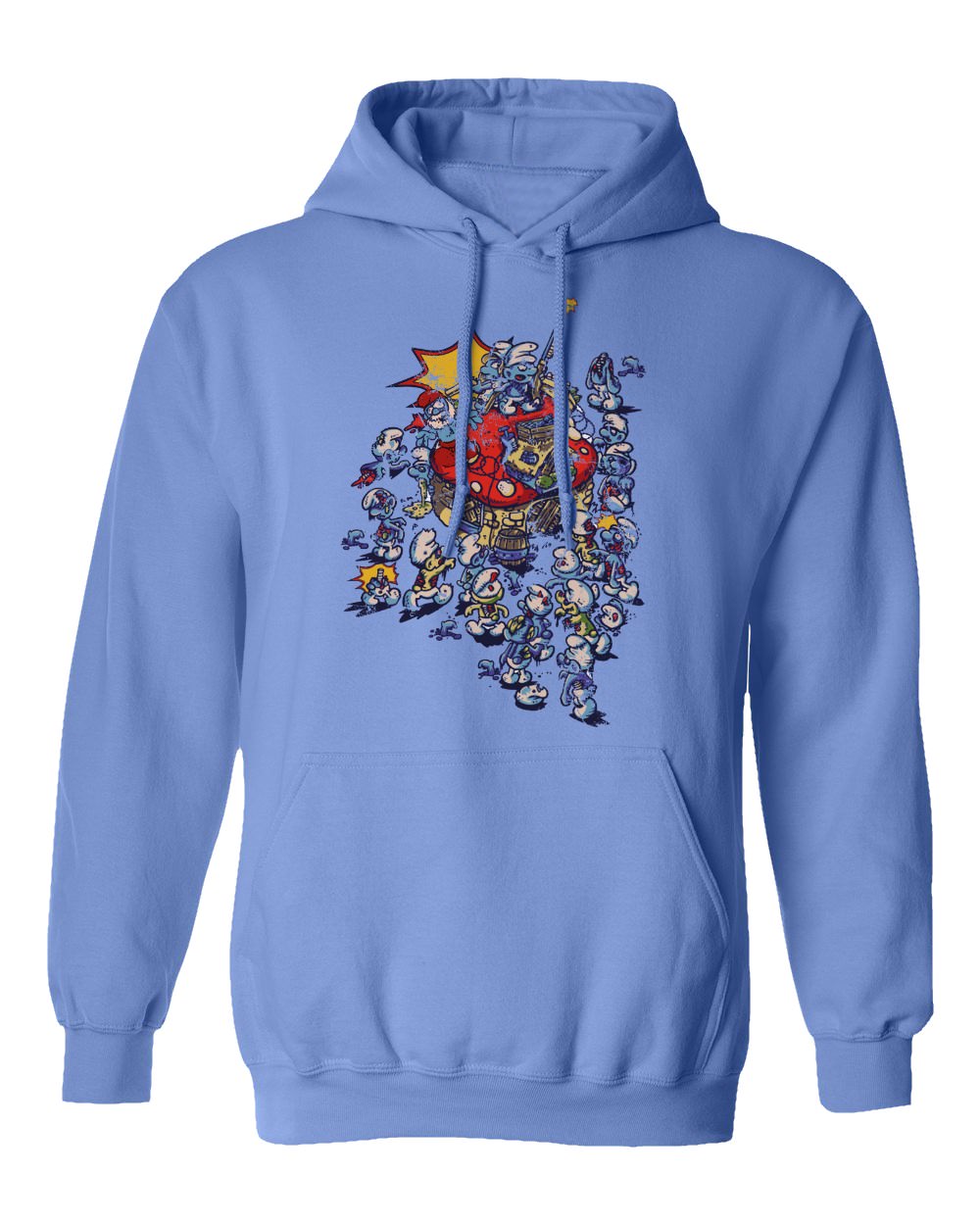 Smurf Zombie Shirt Gargamel Smurfette Men's Hooded Sweatshirt | eBay