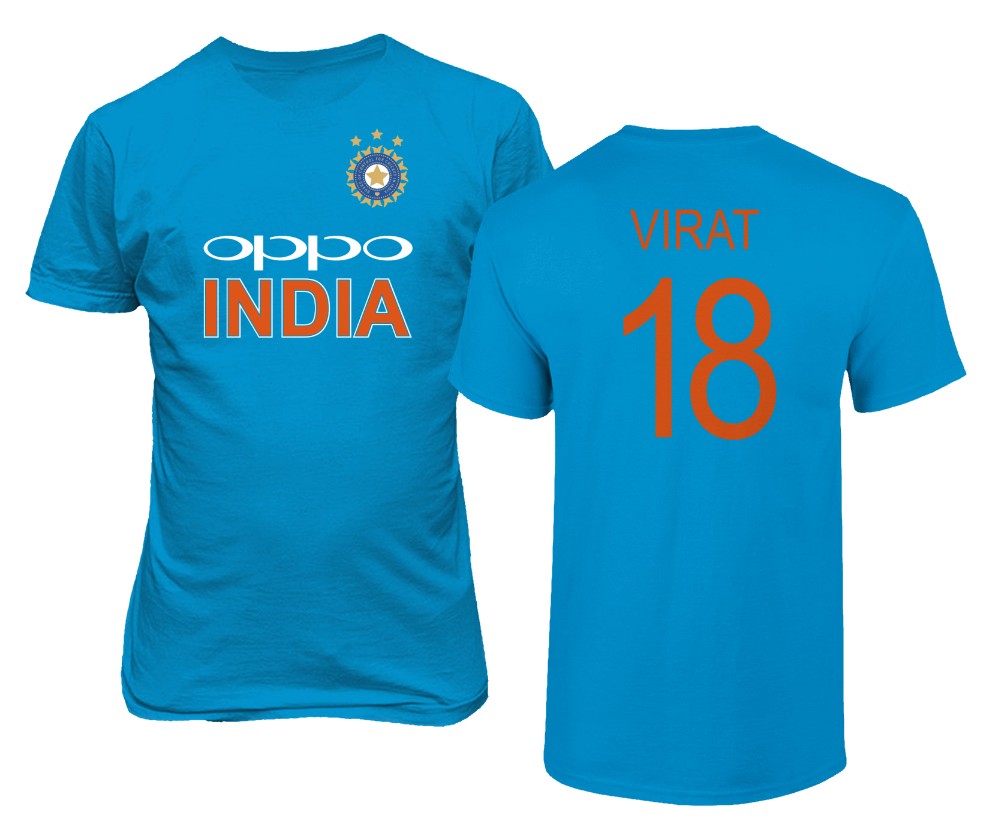 Cricket India Jersey Style Virat 18 Men's T-shirt | eBay