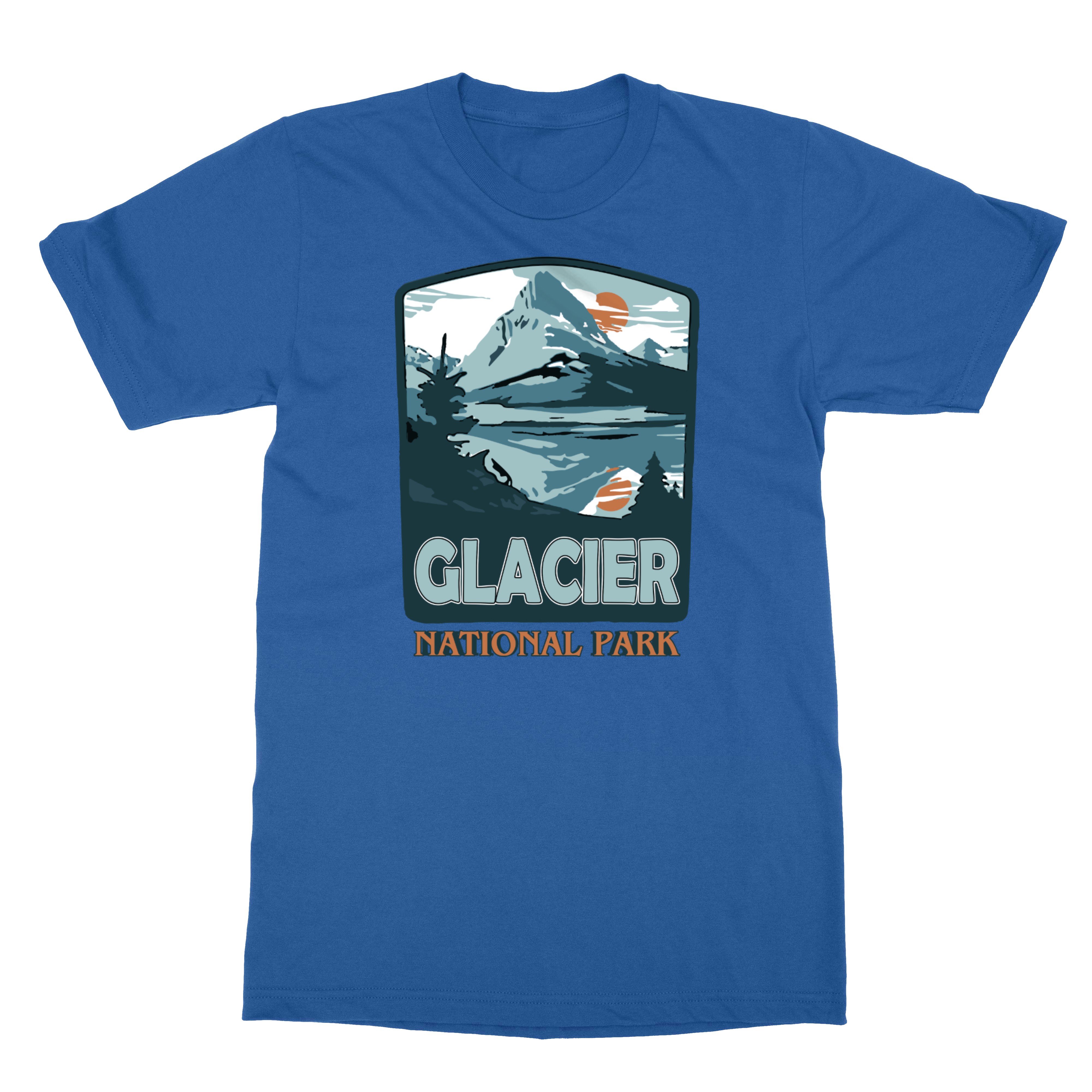 Retro Glacier National Park Mountains Badge Men's T-Shirt | eBay