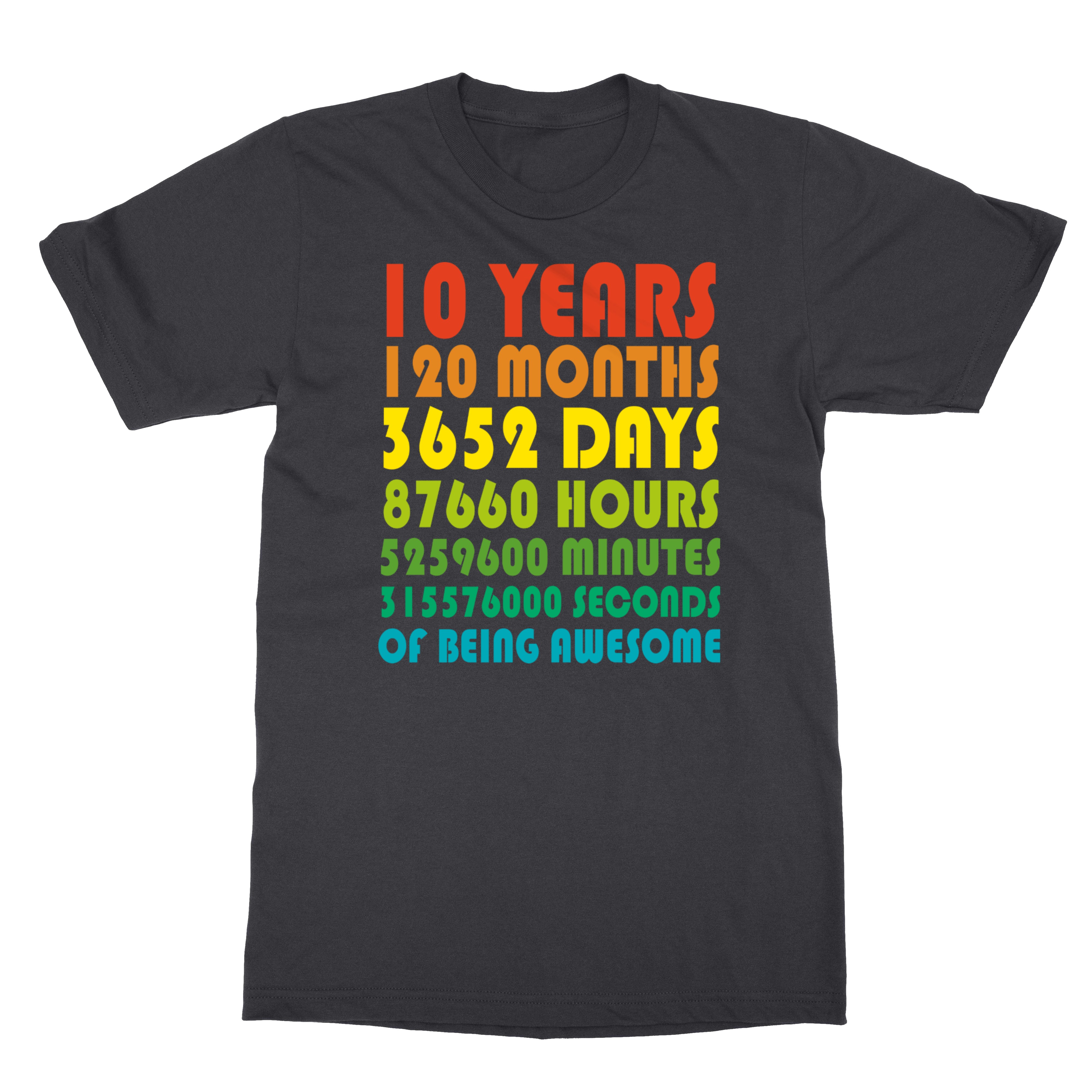 10 Years Old 10th Birthday Vintage Retro 120 Months Men's T-Shirt | eBay