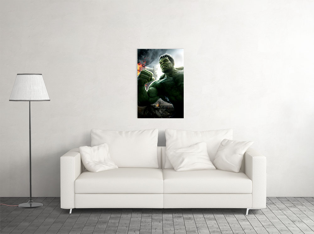 Art Hulk Print Wall - Decor POSTER Painting Action Punching Home 20x30 The
